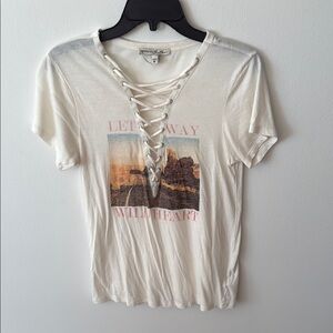 White Short Sleeve Cut Out Tee